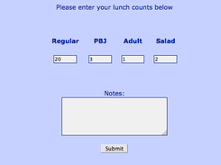 Enter the lunch count