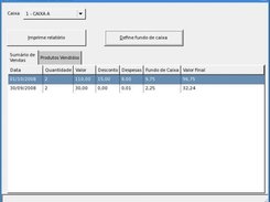 Fechamento de caixa e registro de fundo de caixa