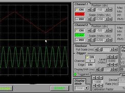 Lxardoscope displaying 370Hz sine and 37Hz triangular wave