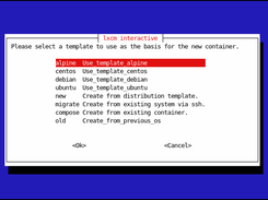 Container creation wizard allows easy creation of containers.