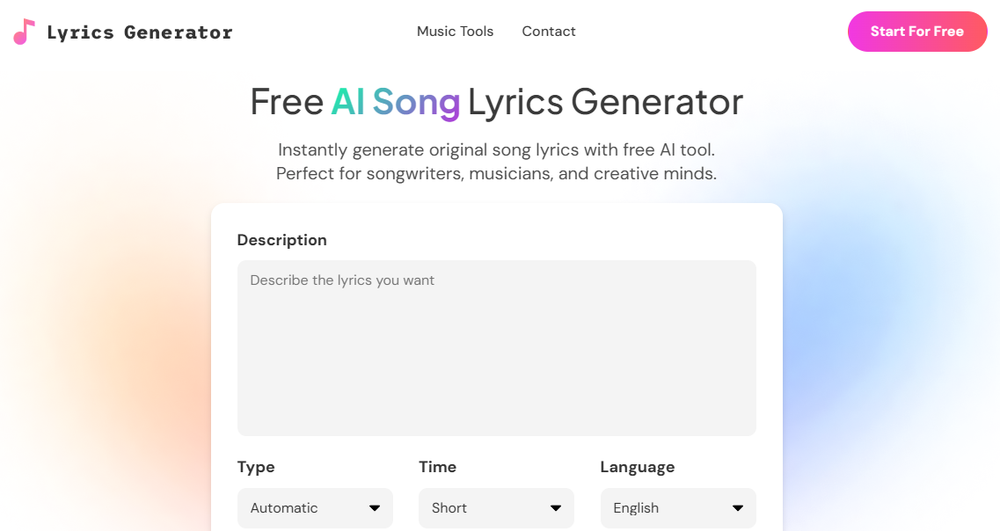 Lyrics Generator Screenshot 1