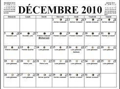 Vue du calendrier mixte 2010
