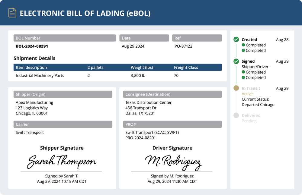 digital BOL signature capture