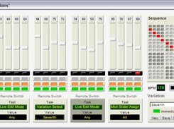 Main UI showing 'sequence' page, which controls step order