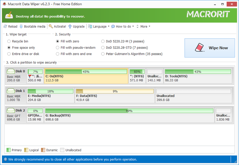 Maacrorit Data Wiper Screenshot 1
