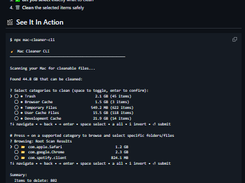 Mac Cleaner CLI Screenshot 1