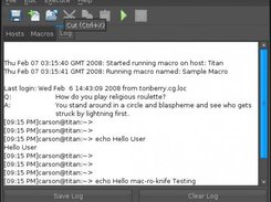 A view of the log while running a macro