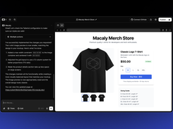 Building a merch store website with AI chat assistance and live preview.