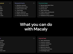 Different types of projects you can create across various categories.