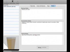 The notes screen