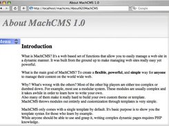 MachCMS 1.0 Introduction Page