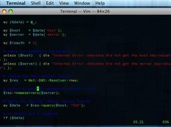 Vim within a Terminal showing perl source code