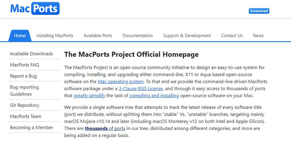 MacPorts Screenshot 1