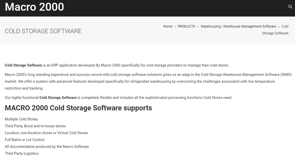 MACRO 2000 Cold Storage Software Screenshot 1