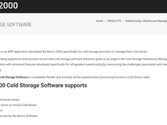 MACRO 2000 Cold Storage Software Screenshot 1