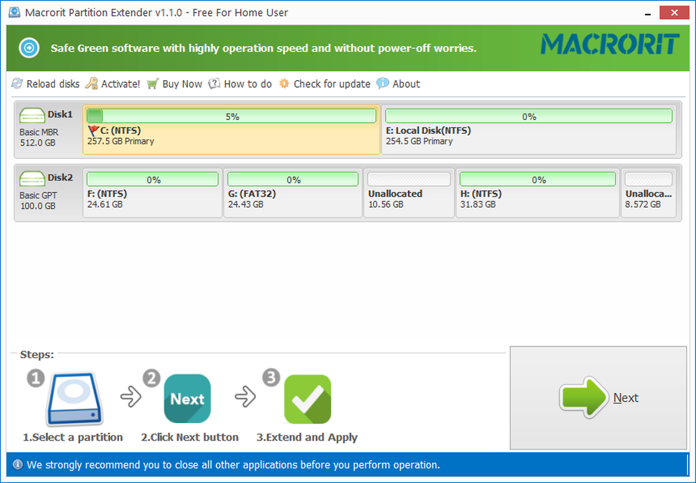 Macrorit Partition Extender Screenshot 1