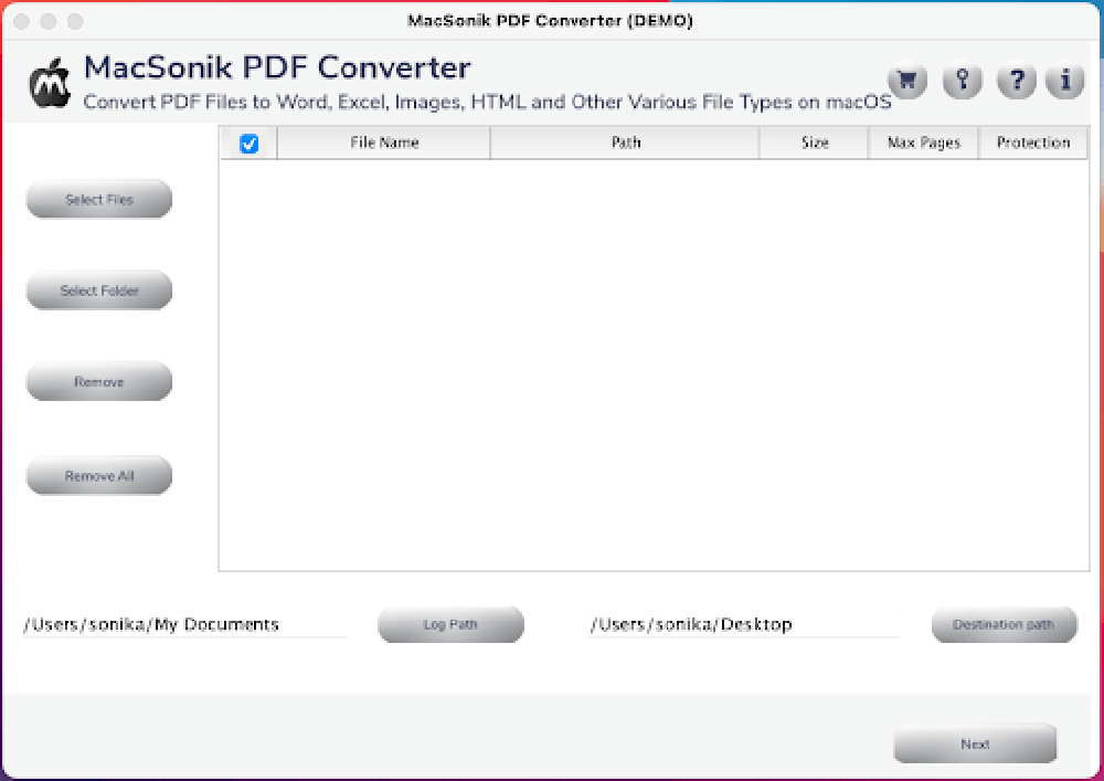 MacSonik PDF Converter Tool Screenshot 1