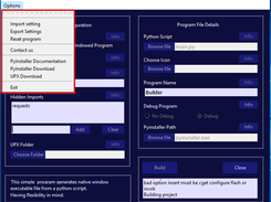 MAD-X Python Builder Option Tab