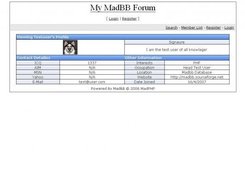 MadBB v0.0.9 Pre-Alpha: User Profile
