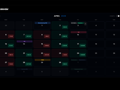 Madlytics trading calendar for reviewing daily results and market events