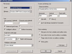 Rendering options window