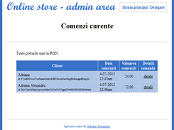 Admin view of current orders.