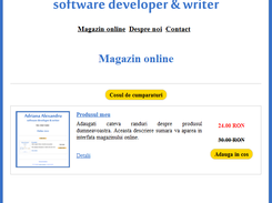 Online store containing a product on sale.