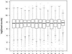 MAGeCK generates PDF reports that help you better analyze your data. This is an example of read count distributions generated by MAGeCK.