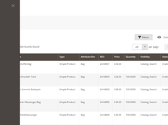 Catalog menu