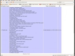 Table of previous downloads