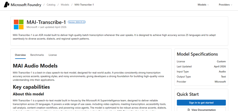 MAI-Transcribe-1 Screenshot 1