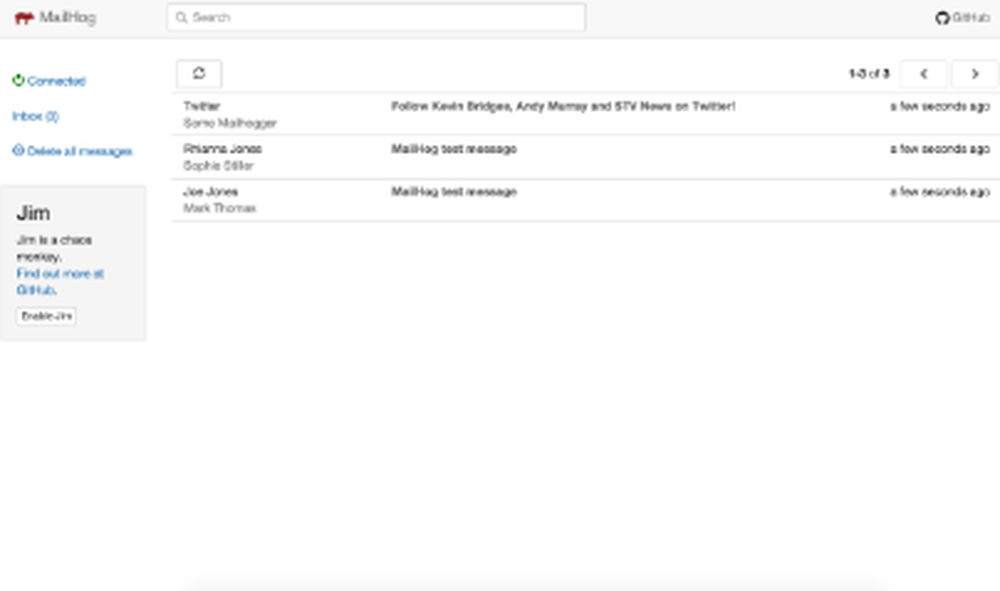 MailHog Screenshot 1