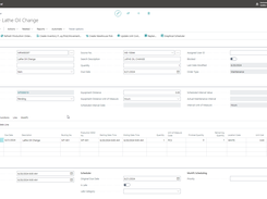 This interface in the Insight Works Maintenance Manager app manages maintenance orders, providing tools for updating order statuses, managing inventory movements, and integrating advanced scheduling features like MxAPS and Graphical Scheduler.