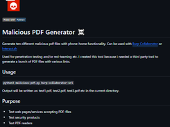 Malicious PDF Generator Screenshot 1