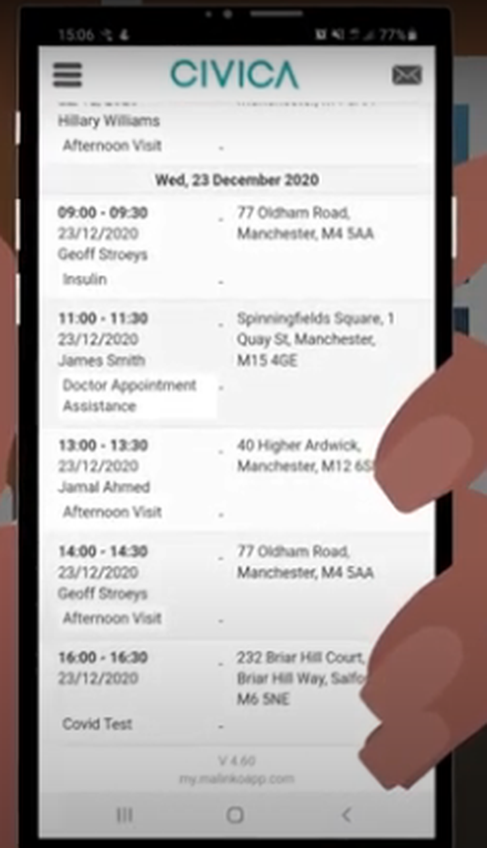 Civica Scheduling Screenshot 1