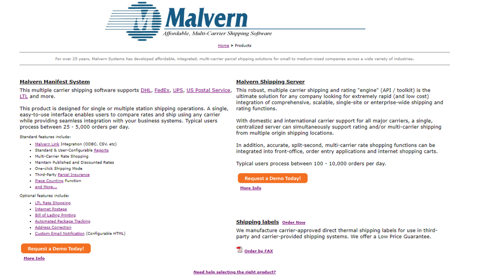 Malvern Manifest System Screenshot 1