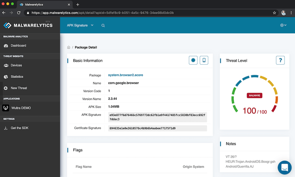 Malwarelytics Screenshot 1