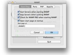 MAMP - Preferences - Start/Stop