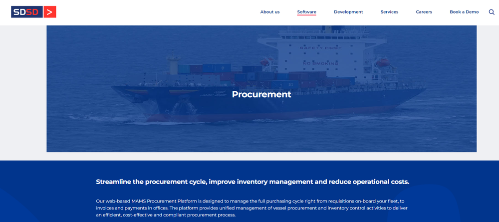 MAMS Procurement Screenshot 1