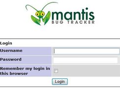 MantisBT Login Screen