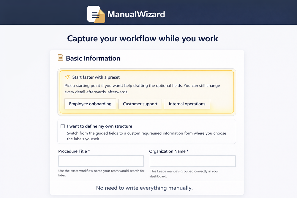 Capture your workflow