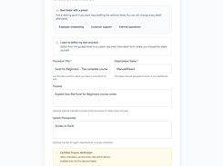 Add the required information