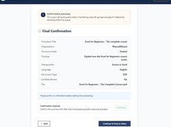 Confirm and send