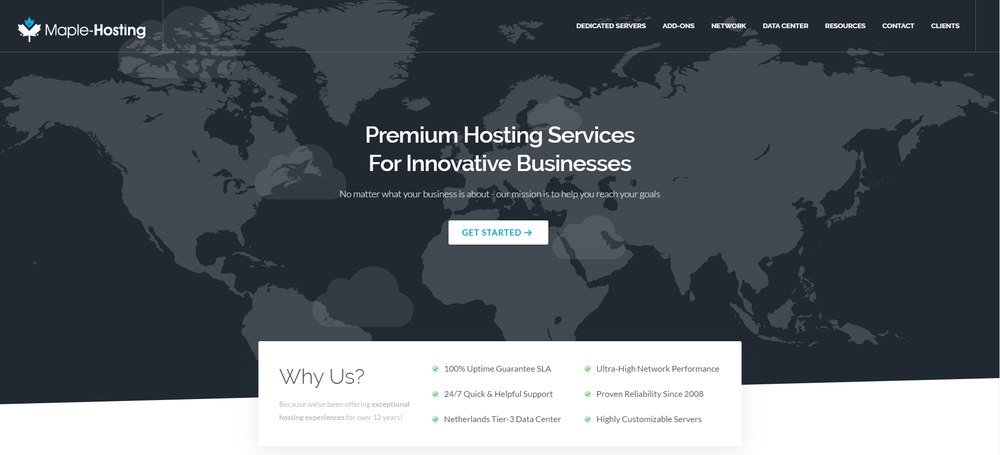 Dedicated Server Hosting Homepage