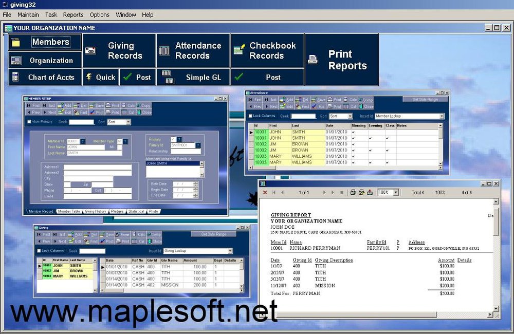 MapleSoft Giving Screenshot 1