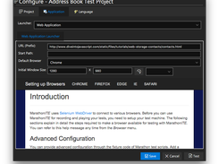 Creation of Web Application Test Project