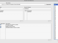 Customizable variable field definitions