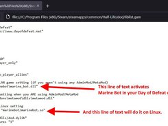 The modified "liblist.gam" file in Day of Defeat.