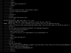 Standard invalid html with error tags