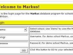 Markus Login Page